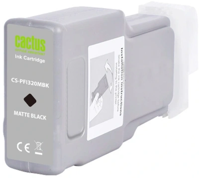 Картридж струйный Cactus CS-PFI320MBK PFI-320 MBK черный матовый (300мл) для Canon imagePROGRAF TM-200/TM-200 MFP L24ei/TM-205/TM-300