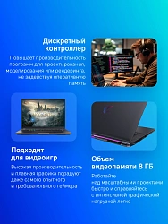 Ноутбук Gigabyte Aorus 16X Core i7 13650HX 32Gb SSD1Tb NVIDIA GeForce RTX4070 8Gb 16" IPS QHD+ (2560x1600) FreeDOS grey WiFi BT Cam (9SG-43KZC64SD)