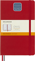 Блокнот Moleskine CLASSIC EXPENDED QP060EXPF2 Large 130х210мм 400стр. линейка твердая обложка красный