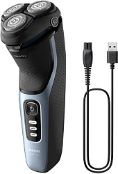 Бритва роторная Philips S3243/12 реж.эл.:3 питан.:аккум. голубой/серебристый