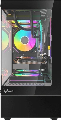 Корпус Formula Crystal Z1CM Plus FR черный без БП mATX 5x120mm 3x140mm 2xUSB3.0 audio bott PSU