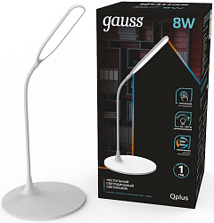 Светильник Gauss GTL502 (GT5021) настольный на подставке белый 8Вт