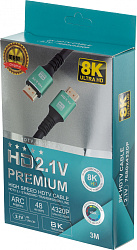 Кабель соединительный аудио-видео Premier 12392 HDMI (m)/HDMI (m) 3м. позолоч.конт. черный (012392)