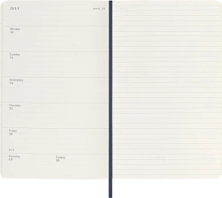 Еженедельник Moleskine ACADEMIC SOFT WKNT Large 130х210мм датир.18мес 208стр. мягкая обложка синий