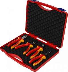 Набор инструментов Knipex KN-002015 4 предмета диэлектр.покр. (жесткий кейс)