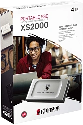 Накопитель SSD Kingston USB3.2 Gen2x2 4TB SXS2000/4000GA XS2000 серебристый