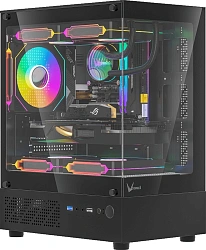 Корпус Formula Crystal Z1CM черный без БП mATX 5x120mm 1xUSB3.0 audio bott PSU
