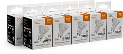 Лампа светодиодная Gauss Basic 6Вт цок.:GU10 софит 220B св.свеч.теп.св./дневн. (упак.:10шт) (10106162)