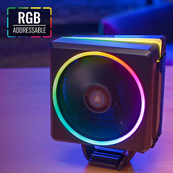Устройство охлаждения(кулер) Aerocool Cylon 4 ARGB Soc-AM5/AM4/1200/1700/1851 черный 4-pin 14-26dB Al+Cu 145W 550gr Ret (CYLON 4 ARGB PWM 4P)