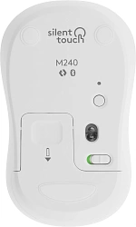 Мышь Logitech M240 белый оптическая 4000dpi silent беспров. BT для ноутбука 2but (910-007120)
