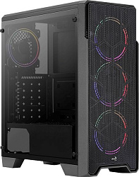 Корпус Aerocool Ore Saturn FRGB-G-BK-v1 черный без БП ATX 3x120mm 2xUSB2.0 1xUSB3.0 audio CardReader bott PSU
