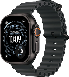 Смарт-часы Apple Watch Ultra 3 2025 A3281 49мм OLED корп.черный титан Ocean band рем.черный разм.брасл.:130-210мм (MF0J4ZP/A)