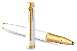Ручка роллер Parker IM Premium T318 (2143646) Pearl GT F черн. черн. подар.кор.