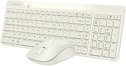 Клавиатура + мышь A4Tech Fstyler FG2300 Air клав:бежевый мышь:бежевый USB беспроводная slim (FG2300 AIR BEIGE)