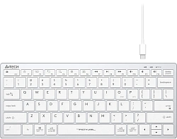Клавиатура A4Tech FX51 белый USB slim (FX51 WHITE) кабель 1.5м