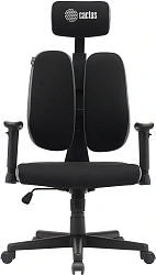 Кресло Cactus CS-CHR-MC03-BKGY черный/серый с подголов. крестов. пластик пластик черный