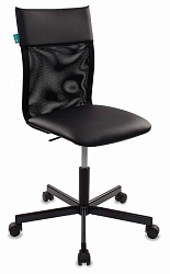 Кресло Бюрократ CH-1399 черный Leather Black экокожа/сетка крестов. металл