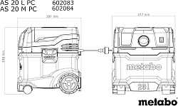 Строительный пылесос Metabo AS 20 L PC 1200Вт зеленый