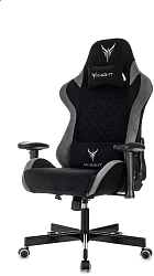 Кресло игровое Knight Regal Fabric черный/серый искусственная замша с подголов. крестов. металл