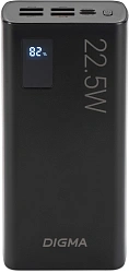 Мобильный аккумулятор Digma DGPF30A 30000mAh QC3.0/PD3.0 22.5W 3A 4xUSB-A/USB-C черный (DGPF30A22ABK)