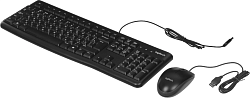 Клавиатура + мышь Logitech MK120 клав:черный мышь:черный/серый USB (920-002561)