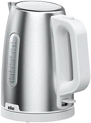 Чайник электрический Braun WK1500WH 1.7л. 2200Вт сталь/белый корпус: металл/пластик