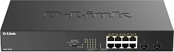 Коммутатор D-Link DGS-1010P/B1A 8x1Гбит/с 2SFP 8PoE 8PoE+ 125W неуправляемый