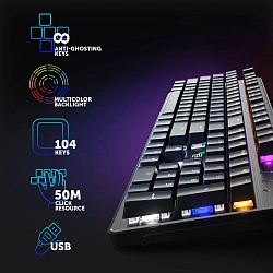 Клавиатура Оклик 970G Dark Knight механическая черный/серебристый USB for gamer LED