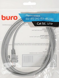 Патч-корд Buro UTP-5E-1.5M-G UTP 4 пары cat.5E CCA molded 1.5м серый RJ-45 (m)-RJ-45 (m)