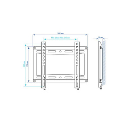 Кронштейн для телевизора Kromax IDEAL-5 черный 15"-47" макс.35кг настенный фиксированный