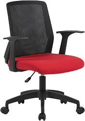 Кресло Cactus CS-MC222-BKRD черный сиденье темно-красный сетка/ткань низк.спин. крестов. пластик пластик черный