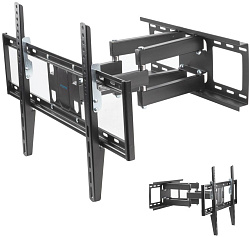 Кронштейн для телевизора Kromax OPTIMA-409 черный 32"-65" макс.45кг настенный поворотно-выдвижной и наклонный