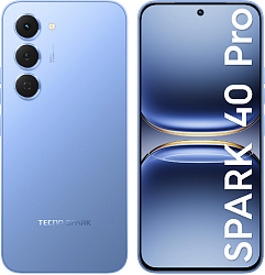 Смартфон Tecno Spark 40 Pro 128Gb 8Gb синий моноблок 3G 4G 2Sim 6.78" 1224x2720 Android 15 50Mpix 802.11 a/b/g/n/ac/ax NFC GPS GSM900/1800 Protect FM