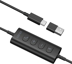 Гарнитура накладные Edifier CC100 1.5м черный проводные оголовье
