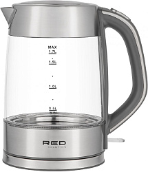 Чайник электрический Red Solution RK-G138 1.7л. 2200Вт серый корпус: стекло