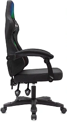 Кресло игровое Knight Wolf RGB черный с подголов. крестов. пластик пластик черный
