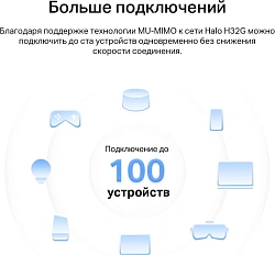 Бесшовный Mesh роутер Mercusys Halo H32G (HALO H32G(2-PACK)) AC1200 100/1000/10000BASE-T белый (упак.:2шт)