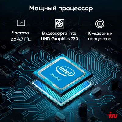 Моноблок IRU 23ID 23.8" Full HD i7 1255U (1.7) 16Gb SSD512Gb CR Windows 11 Pro GbitEth WiFi BT 120W Cam черный 1920x1080