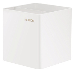 Подставка Deli ENS011WHITE Nusign 2отд. для письменных принадлежностей 84х84х86мм белый пластик