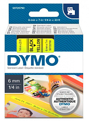 Картридж ленточный Dymo D1 S0720790 черный на желтом 6x7 черный/желтый для Dymo