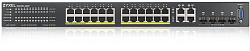Коммутатор Zyxel GS2220-28HP-EU0101F (L2) 24x1Гбит/с 4xКомбо(1000BASE-T/SFP) 24PoE+ 375W управляемый