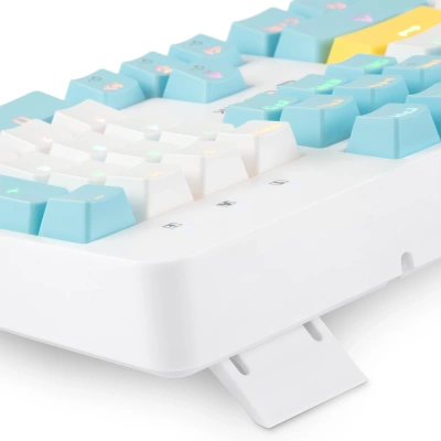 Клавиатура Оклик K951X механическая белый USB Multimedia for gamer LED (подставка для запястий) (1901079)