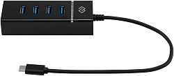 Разветвитель USB-C Digma DHUB-4USB-C-3.0 4порт. черный