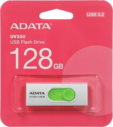 Флеш Диск A-Data 128GB UV320 AUV320-128G-RWHGN USB3.2 белый/зеленый