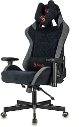 Кресло игровое эргономичное A4Tech Bloody GC-580 черный/серый искусственная замша с подголов. крестов.