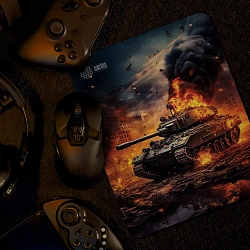Коврик для мыши Cactus Burning tank рисунок 300x250x3мм (CS-MP-D04M)