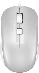 Мышь A4Tech Fstyler FM26 серебристый/белый оптическая 1600dpi USB для ноутбука 4but (FM26 USB (ICY WHITE))