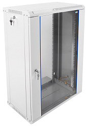 Шкаф коммутационный ЦМО ШРН-ЭКОНОМ (ШРН-Э-18.350) настенный 18U 600x350мм пер.дв.стекл направл.под закл.гайки 85кг серый 300мм 22.14кг 180град. 878мм IP20 сталь