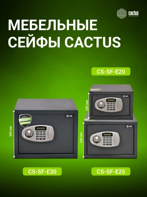 Сейф мебельный Cactus CS-SF-E20L взломостойкий 200x310x200мм электронный