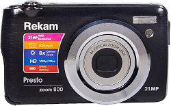 Фотоаппарат Rekam Presto zoom 800 черный 21Mpix Zoom8x 2.7" 1080p SDHC/MMC CMOS IS el 3.8minF/Li-Ion/case